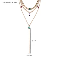Jessica Simpson Gold-Tone Gemstone Accent Layered Necklace
