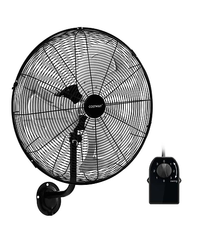 Costway 21 Inch Wall Mount Industrial Fan 3 Speed Oscillating Metal Ventilation Fan