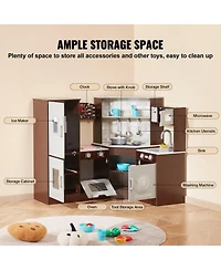 Slickblue Kids Kitchen Playset with 24 Piece Pretend Cooking Accessories for Imaginative Play