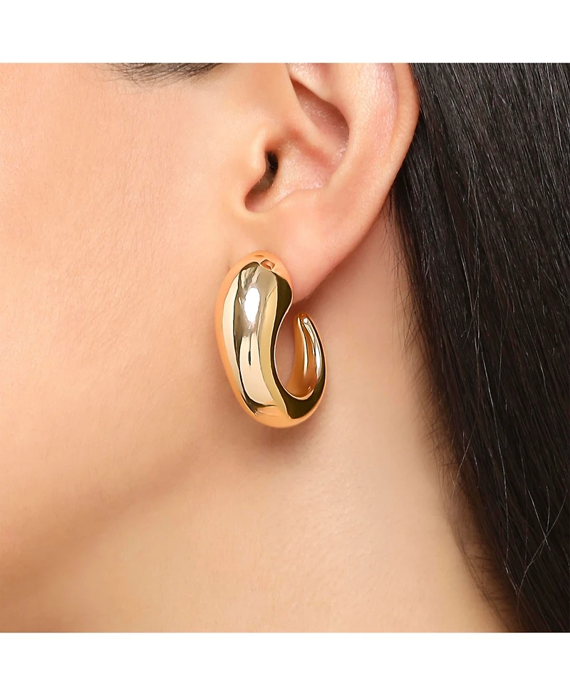 Bcbg Sculpted Gold-Tone Hoop Earrings