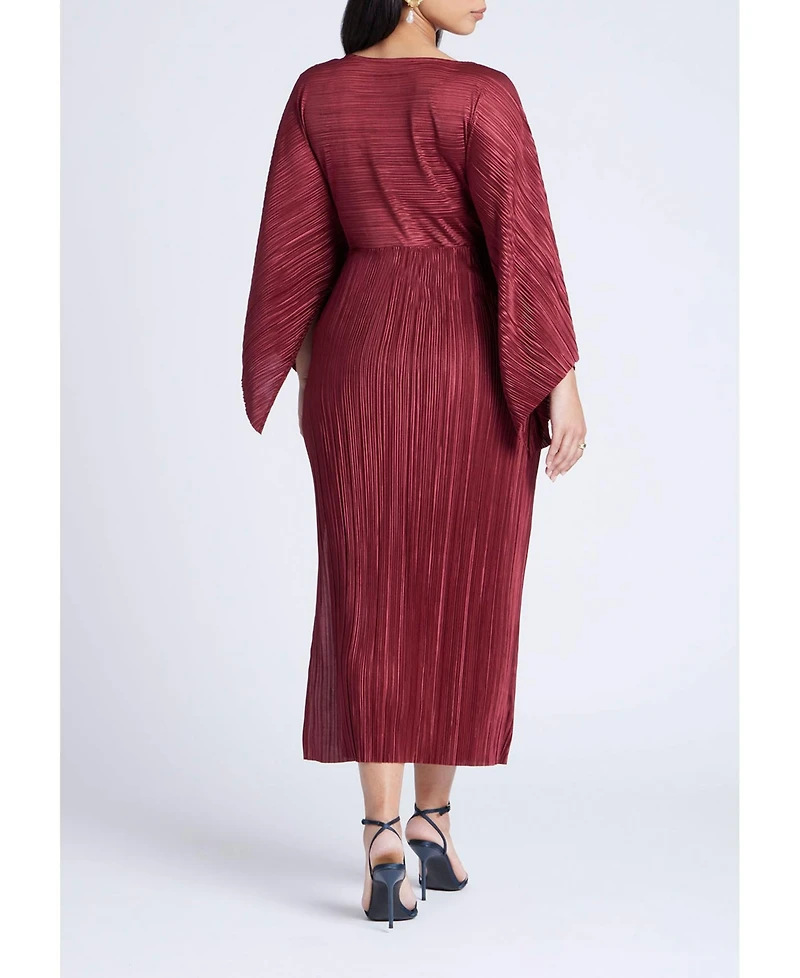 Eloquii Women's Plus Cape Effect Plisse Dress