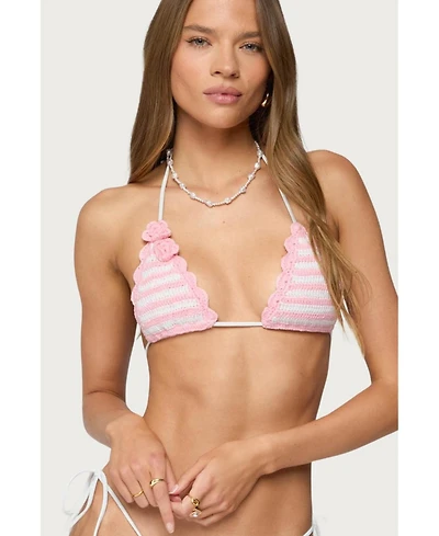 Edikted Women's Azalea Crochet Triangle Bikini Top