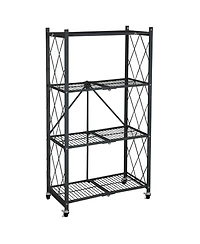 Origami 4 Tier Folding Shelf Garage Shelves Heavy Duty Shelving with Wheels