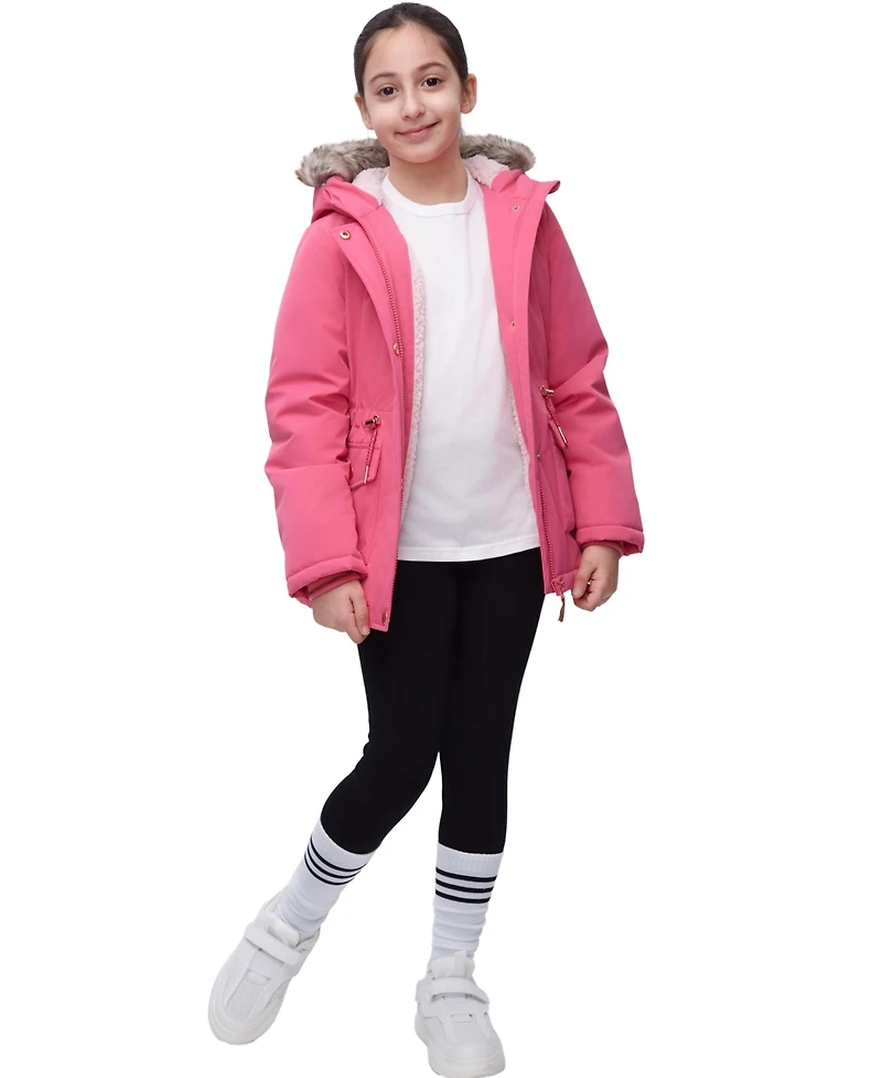 Rokka&Rolla Girls Sherpa Fleece Lined Parka Coat 4-18