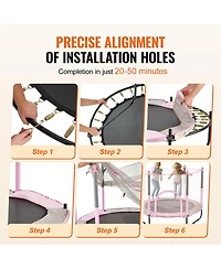 Slickblue Kids Mini Trampoline with Net Indoor Outdoor Toddler Bounce Playset