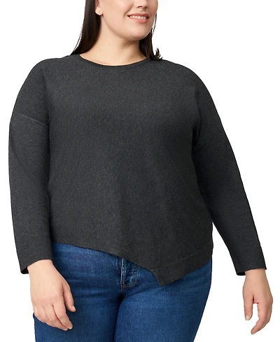 Melissa Paige Plus Asymmetric-Hem Tunic Sweater