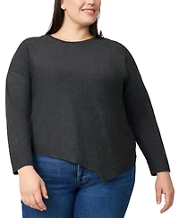 Melissa Paige Plus Asymmetric-Hem Tunic Sweater