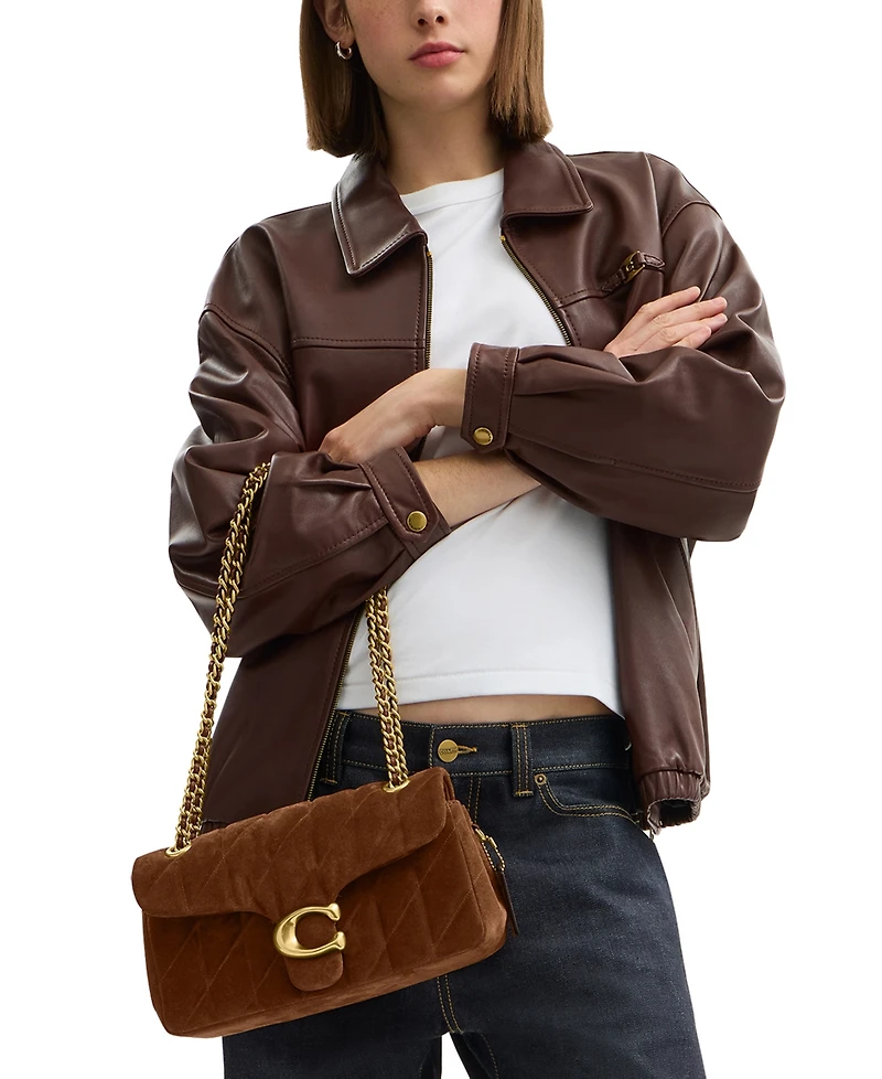Coach Suede Tabby Shoulder Bag 26 With Quilting