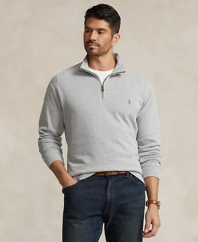Polo Ralph Lauren Men's Big & Tall Estate-Rib Quarter-Zip Pullover Sweater