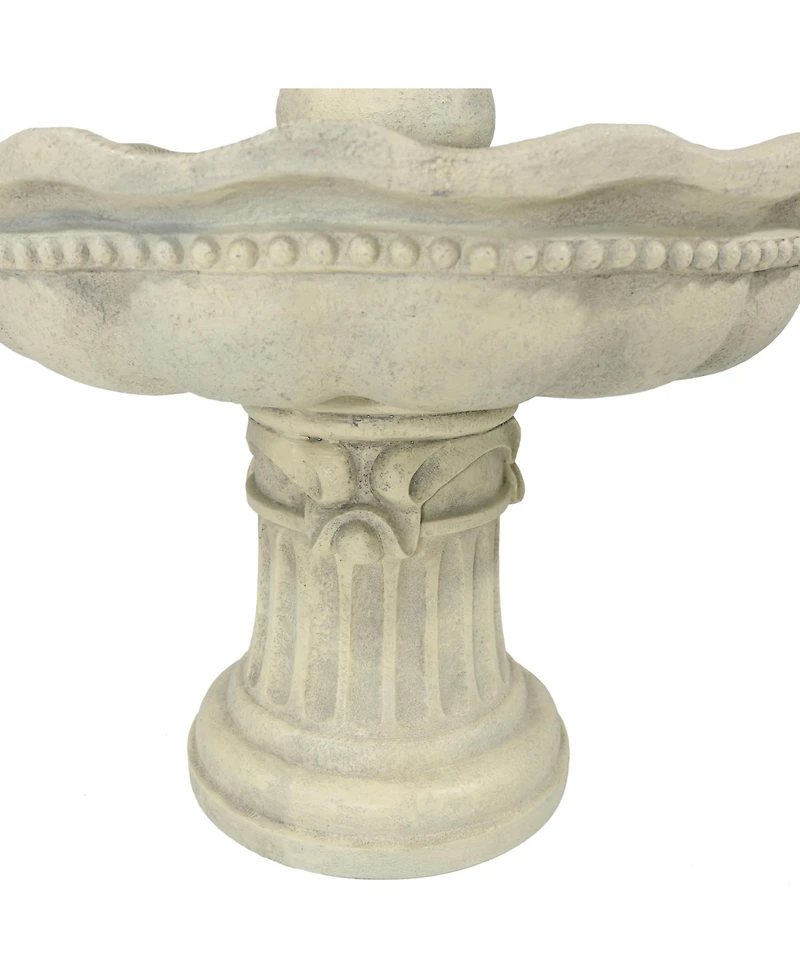 51"H Electric Polyresin and Fiberglass 3-Tier Pineapple Top Outdoor Water Fountain