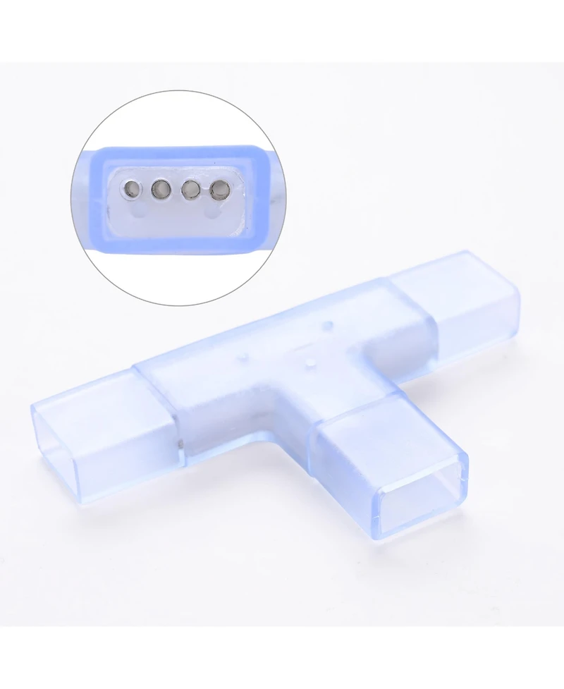 DELight 2 Pin Connectors Accessories T Shape w/ Pin 7x14mm Rgb Neon Rope Light
