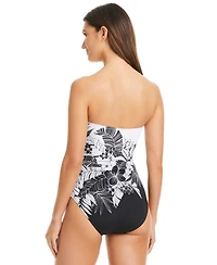 Bleu by Rod Beattie Women's Double Duty Two-Tone Bandeau One-Piece Swimsuit