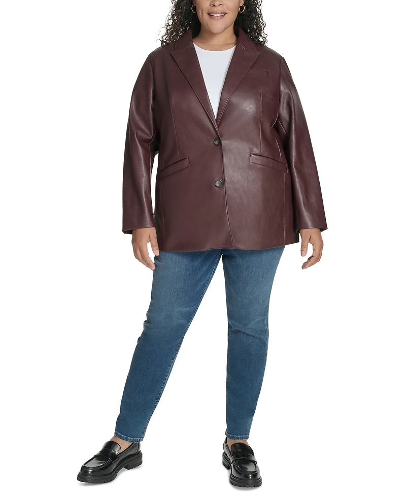 Levi's Plus Faux-Leather Peak-Lapel Jacket