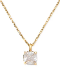 kate spade new york Cubic Zirconia Square Pendant Necklace, 16" + 3" extender