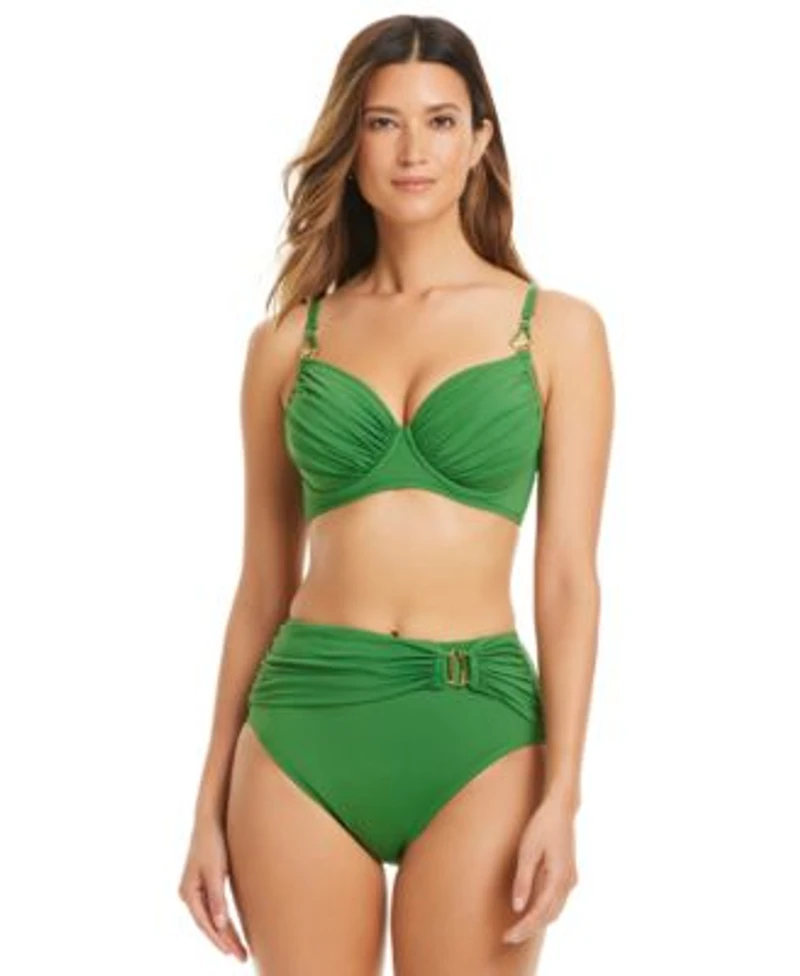 Bleu By Rod Beattie Womens Do It Sexy Underwire Bikini Top High Waist Bottoms