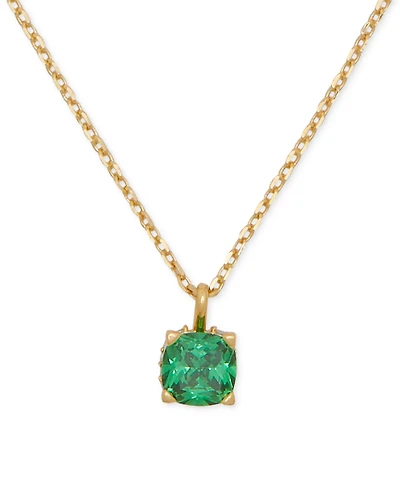 kate spade new york Cubic Zirconia Square Pendant Necklace, 16" + 3" extender