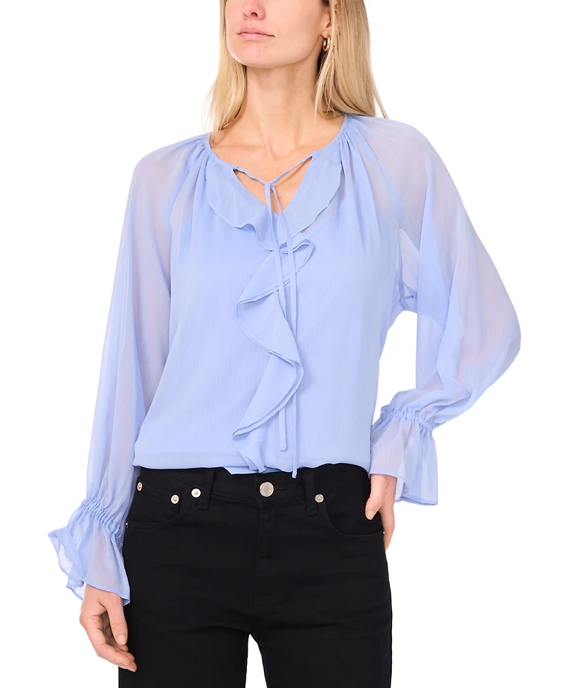 Vince Camuto Women's Ruffle-Front Long-Sleeve Blouse