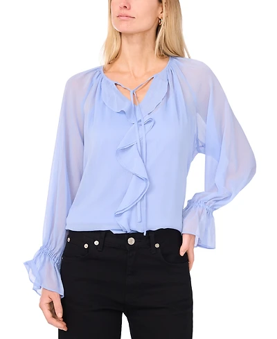 Vince Camuto Women's Ruffle-Front Long-Sleeve Blouse