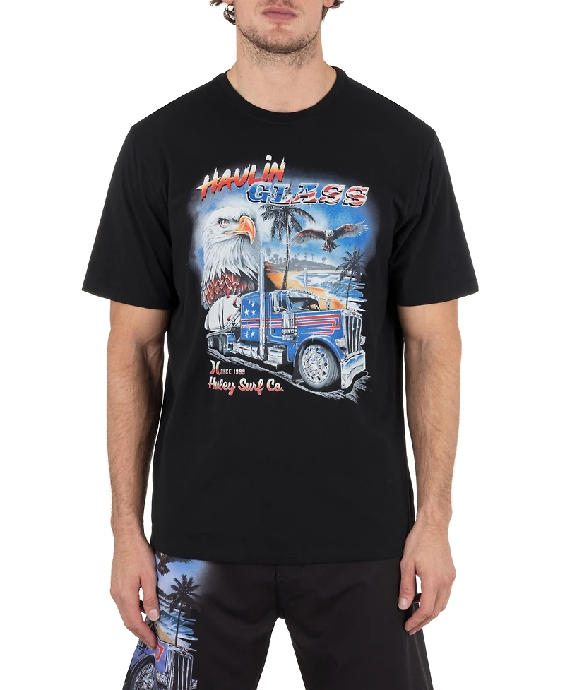 Hurley Men's Haulin' Glass Short Sleeve T-Shirt