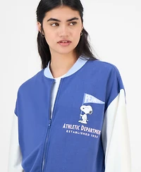 Love Tribe Juniors' Peanuts Fleece Bomber Jacket