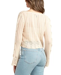 Bcx Juniors' Tied Ribbon Knit Cardigan