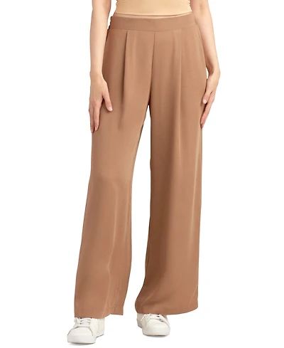 Bcx Juniors' Pleated Pull-On Wide-Leg Pants