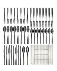 Ornative Kaede 42-Pc. Flatware Set with Wire Caddy, Service for 8
