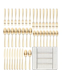 Ornative Kaede 42-Pc. Flatware Set with Wire Caddy, Service for 8