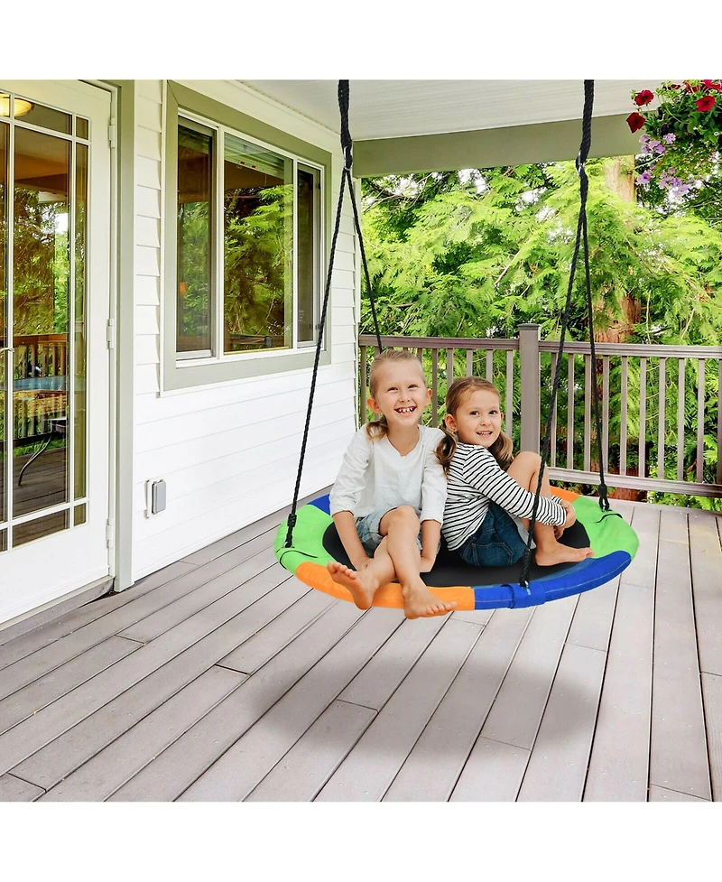 Gymax 40'' Flying Saucer Tree Swing Outdoor Play Set w/ Adjustable Ropes