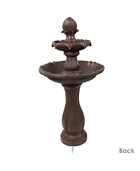 Sunnydaze Decor 46" H Outdoor 2-Tier Pineapple Solar Water Fountain with Battery Backup