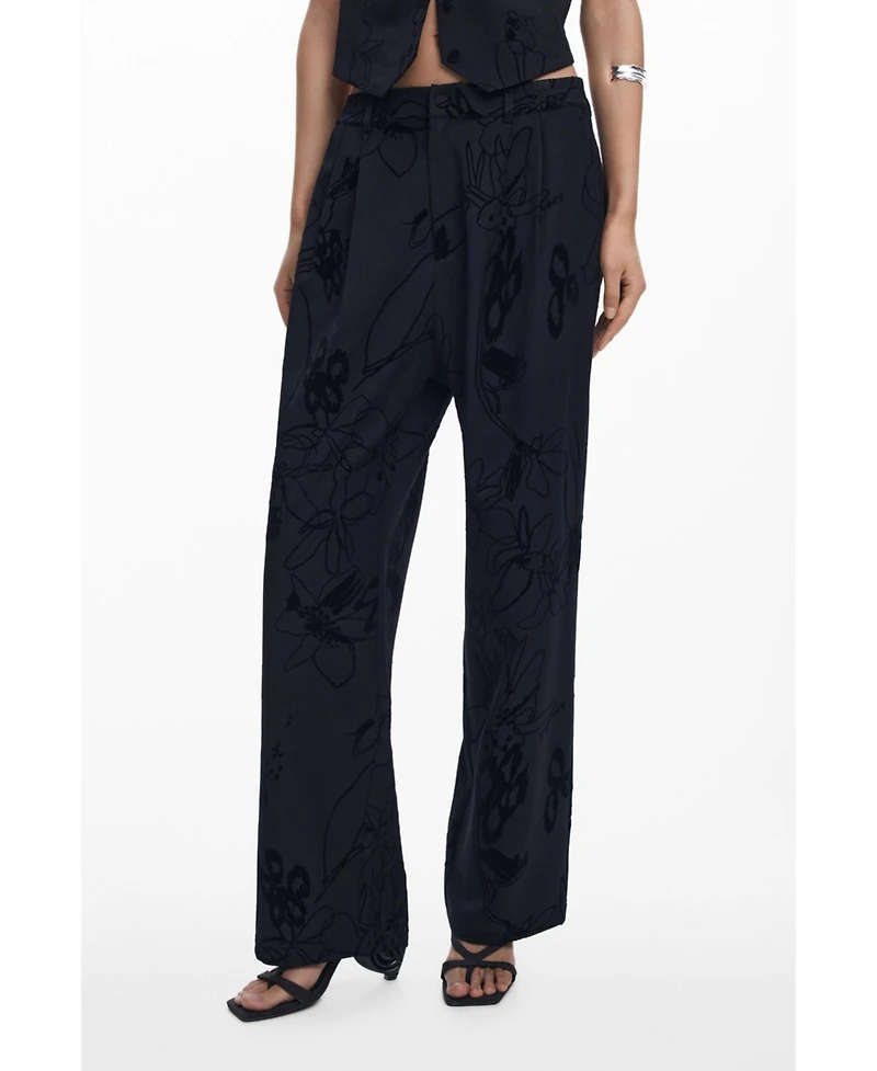 Desigual Women's Flocked floral pants