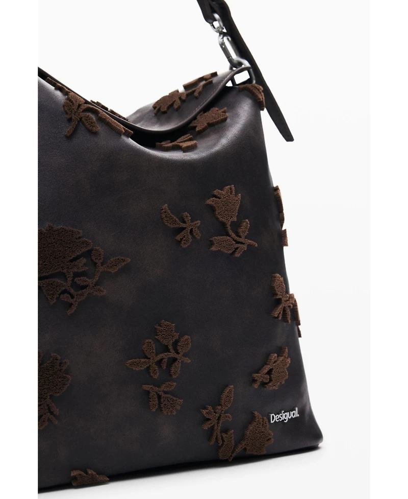Desigual Women's Large convertible flocked backpack