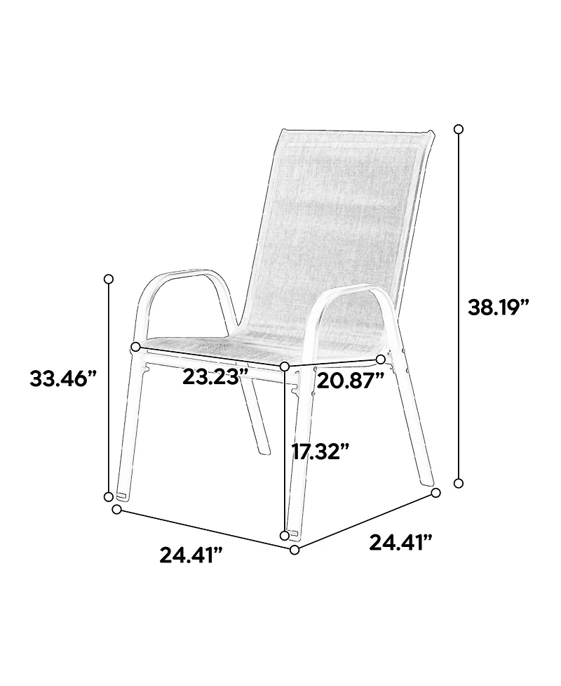 Mondawe Outdoor 4 Piece Patio Chairs with Breathable Textilene Fabric