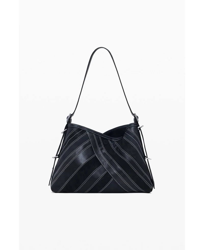 Desigual Women's Medium faux leather bag with buckles