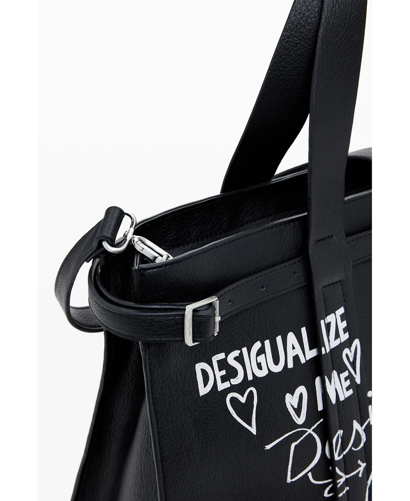 Desigual Women's Large faux leather shopper bag with letters