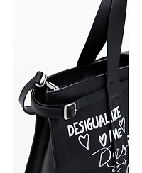 Desigual Women's Large faux leather shopper bag with letters