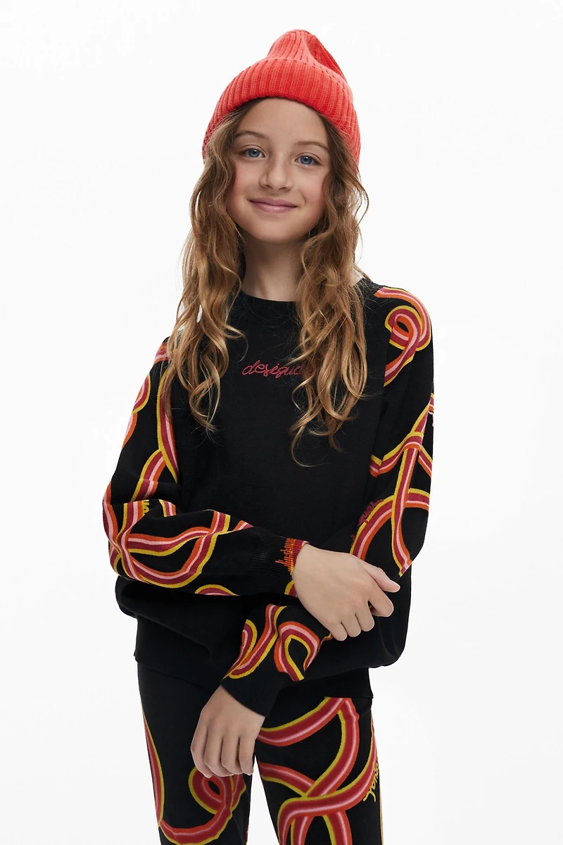 Desigual Girls Girls's Serpentine sleeve sweater