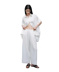 Nocturne Women's Linen Double Leg Pants