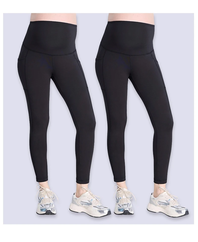 Motherhood Maternity Women's High Waist Over the Belly Active Pocket Ankle Legging - 2-pack