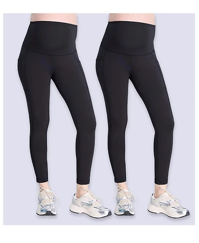 Motherhood Maternity Women's High Waist Over the Belly Active Pocket Ankle Legging - 2-pack