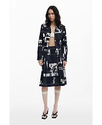 Desigual Women's Midi skirt with newspaper pleats