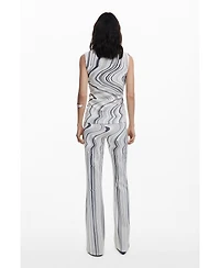 Desigual Women's Elastic pants with distorted stripes