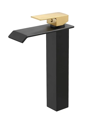 Greenspring Waterfall Single Hole Handle Bathroom Vessel Sink Faucet With Pop-up Drain Assembly