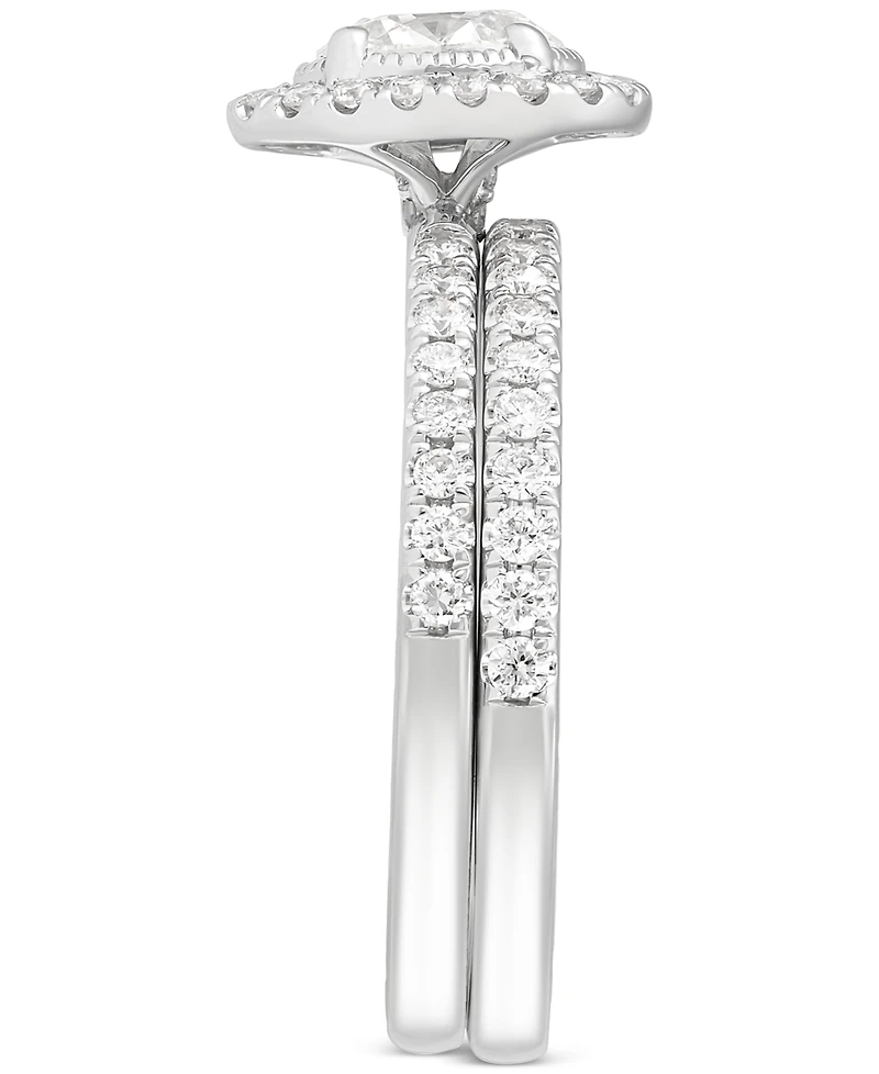 Diamond Oval Halo Bridal Ring Set (1 ct. t.w.) in 14k White Gold