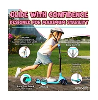 3-Wheel Foldable Kids Scooter - Child Toy Scooter with Built-in Led Wheel Lights
