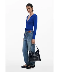 Desigual Women's Medium convertible checkered backpack
