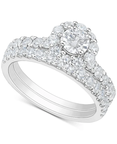 Diamond Halo Bridal Ring Set (2 ct. t.w.) in 14K White Gold