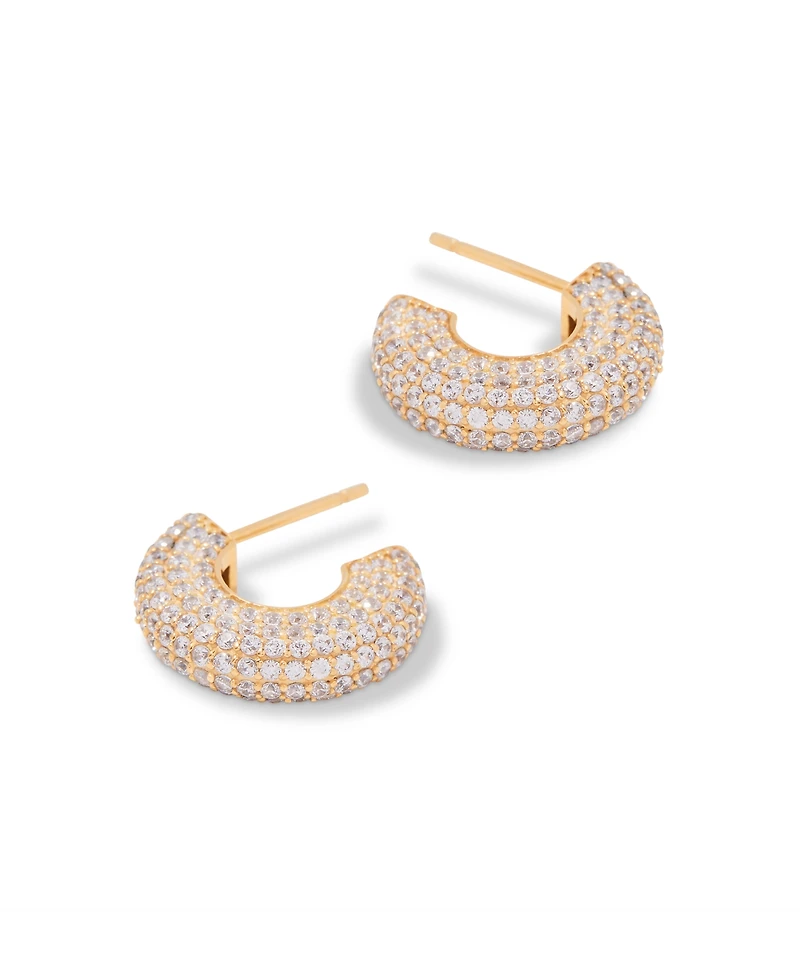 brook & york Gold Plated Marley Vermeil Huggies Earrings