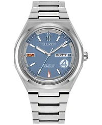 Citizen Eco-Drive Men's Marvel Fantastic Four Zenshin Silver-Tone Super Titanium Bracelet Watch 40mm Gift Set