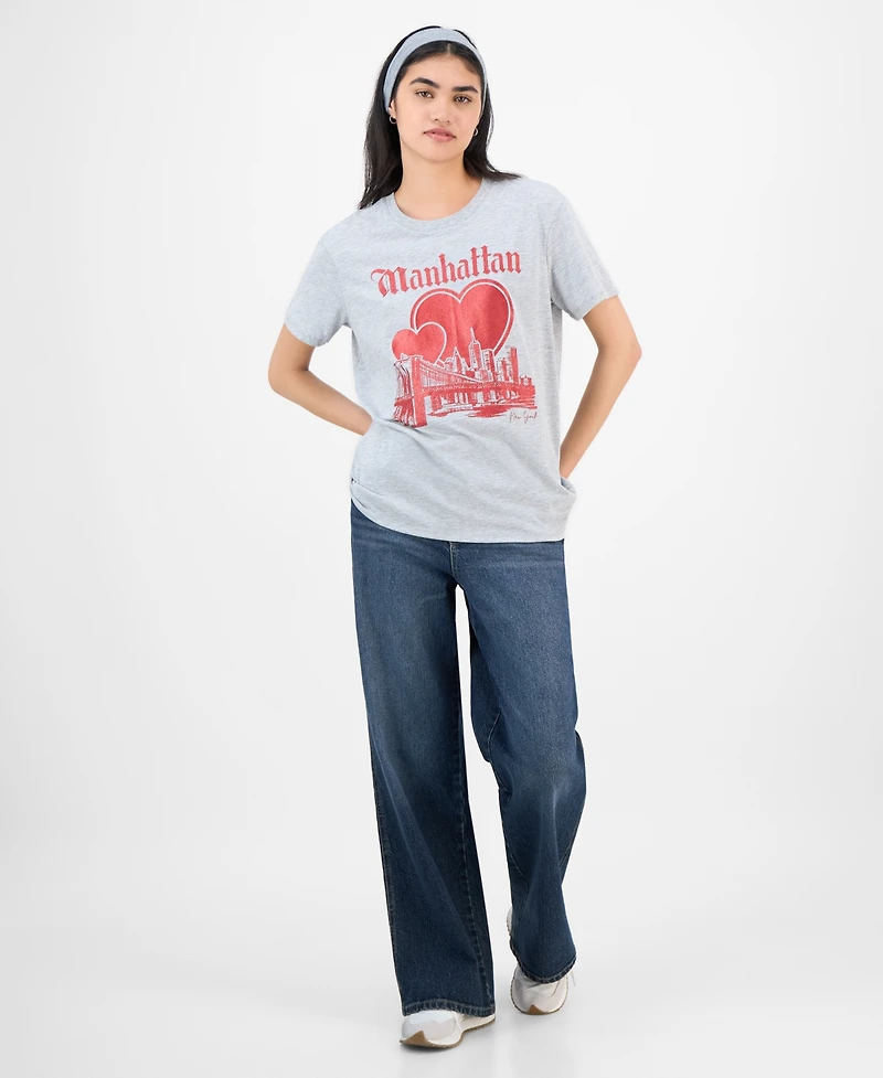 Self Esteem Juniors' Manhattan Love Graphic-Print Boyfriend T-Shirt